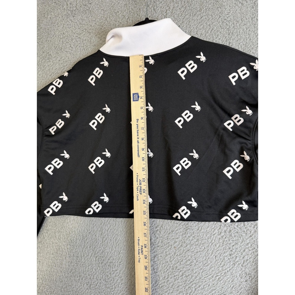Playboy‎ Missguided Pullover Womens 6 Crop Top Quarter Zip Long Sleeve Sweater - Picture 9 of 13